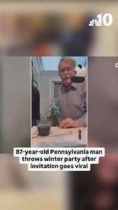 A Bucks County man went viral thanks to his handwritten invitation and a neighbor who shared it on TikTok. NBC10’s @brenna_weick shows us how 87-year-old Doug Turner’s winter party went. | NBC10 Philadelphia