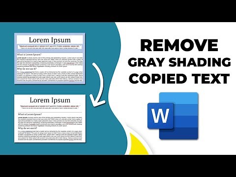 How to remove grey shading from copied text in Microsoft word