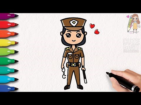 How to Draw Girl Police Step by Step