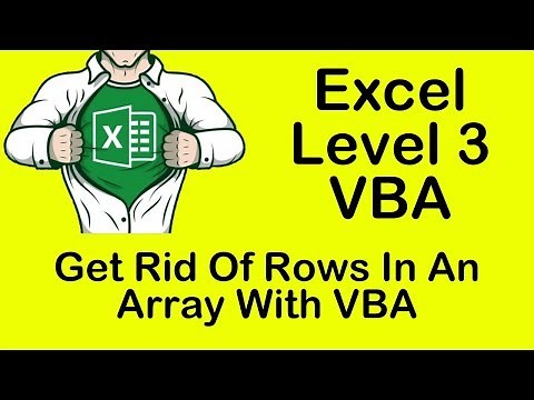 Excel VBA Get Rid Of Rows In An Array With VBA