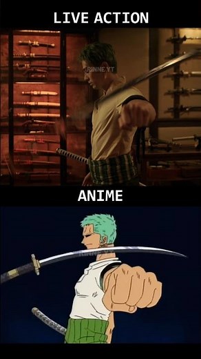 Zoro risking his arm for the CURSED SWORD | Anime vs Live Action #OnePiece #RoronoaZoro #mackenyu