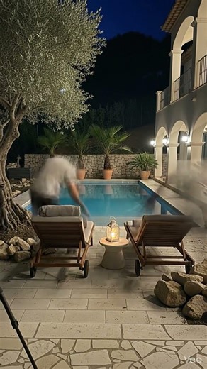 Abandoned Backyard → Luxury Mediterranean Infinity Pool Night | Satisfying Timelapse Transformation