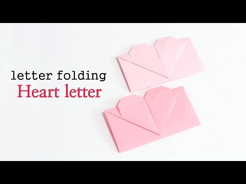 Heart letter folding origami I Heart envelope