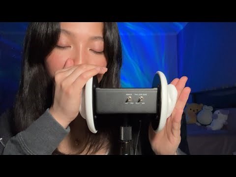 ASMR Deep Breathing in your Ears 🌬️👂🏼 Mouth Sounds, Ear Rubbing / Tapping