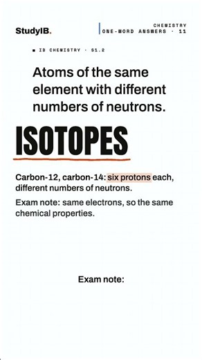 Same element, different neutrons: one word (IB Chemistry)