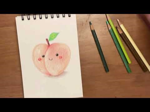 Easy Peach Drawing for Beginners | 10分鐘輕鬆畫桃子 #peach #drawing #simpledrawing