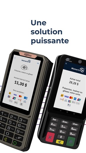 Le terminal Moneris Go est assorti d'un nouveau clavier NIP Moneris Go, qui tire parti de la technologie RX5000 d'Ingenico, et offre des fonctionnalités de sécurité avancées et un rendement à l'épreuve du temps. Fonctionnant avec le système d'exploitation Android 11, l'appareil offre un traitement plus rapide, des mises à jour plus faciles et une évolutivité à long terme pour les entreprises ayant plusieurs emplacements. Il s'intègre également de manière harmonieuse aux systèmes de PDV existants