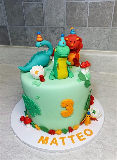 Custom Dinosaur Cake Topper | Cartoon Dinosaur Fondant Figure | Birthday Cake Topper | Personalized Dino Party Decoration - Etsy