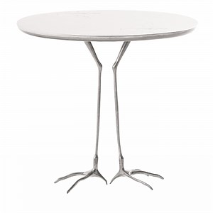 Traccia Silver Metal Side Table