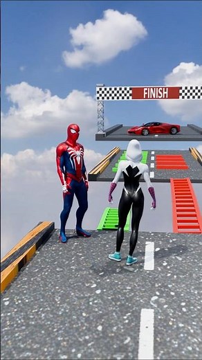 Epic Ladder Run Battle! Spider-man vs Hulk Fight for Gwen - Who Is Winner! #spiderman