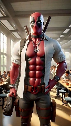 Transforming fat Deadpool to muscular body.#shorts#ytshorts#ai#