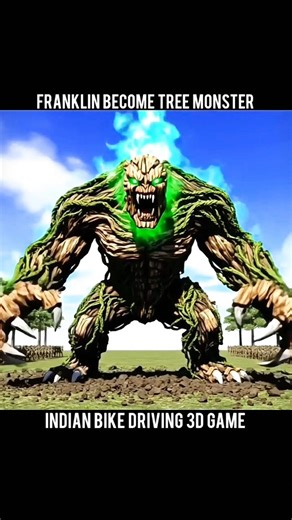 FRANKLIN BECOME TREE MONSTER 🌲💀 INDIAN BIKES DRIVING 3D GAME 🎮🎮 #ibd3d #gaming #shorts #gta5