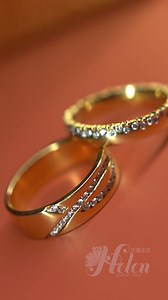 These yellow gold wedding rings are all about clean lines and a flowing design. The unique diamond setting creates a beautiful effect that adds just the right amount of shine. These pieces are perfect for someone who wants something a bit different. 💜 Drop by Ongpin or SM Center Shaw (formerly SM Cherry Shaw) to check out this set and explore more options! #helenjewelryshop #weddingring #engagementring #naturaldiamonds #diamonds #jewelry | Helen Jewelry Shop