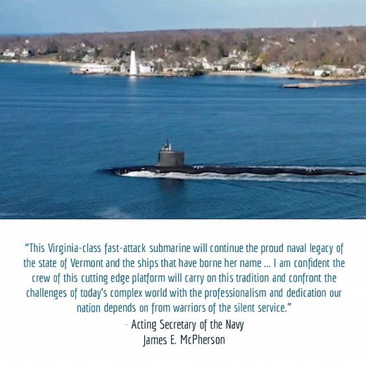 USS Vermont Becomes Latest Virginia-Class Fast-Attack Submarine in Service Read more: https://www.navy.mil/submit/display.asp?story_id=112685&utm_source=facebook&utm_medium=social&utm_content=100001230774759&utm_campaign=Equip | U.S. Navy