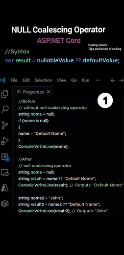 What is NULL Coalescing Operator .NET | Interview Questions | #coding #shorts #skdotnetcodingconcept