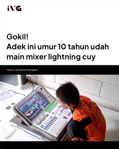 IVG on Instagram: "Adek Willy ini umur 10 tahun udah mahir mainin mixer lightning nih cuy, gokil banget. Kata bapaknya, dia belajar sendiri lewat internet. Bapaknya ngaku gak terlalu banyak bimbing, lebih ke bebasin dia berekpresi dan bereksperimen aja. Gua umur segitu cuma bisa ngerusak stik rental PS doang. Kalo lu gimana? #IVG #music"