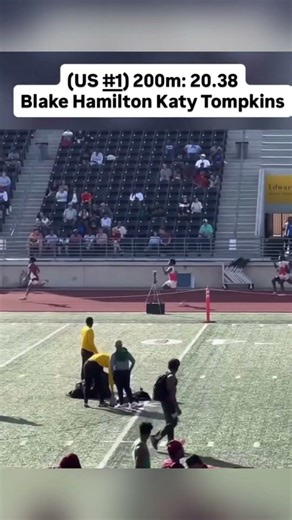 Fastest 200m time in U.S. … Blake Hamilton 20.38 from Katy Tompkins 🔥🔥 #sprinter #speed #track