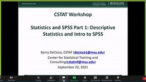 CSTAT - Statistics and SPSS Part 1: Descriptive Statistics and Intro to SPSS