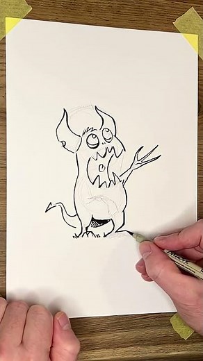 Creature design I did this morning. On Fabriano paper. Character design by Michael van den Bosch