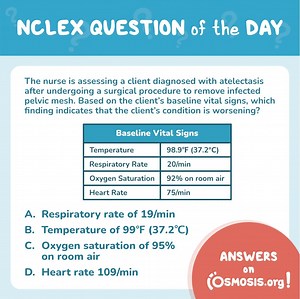 NCLEX-RN® Question of the Day: Atelectasis after removal of pelvic mesh - Osmosis Blog
