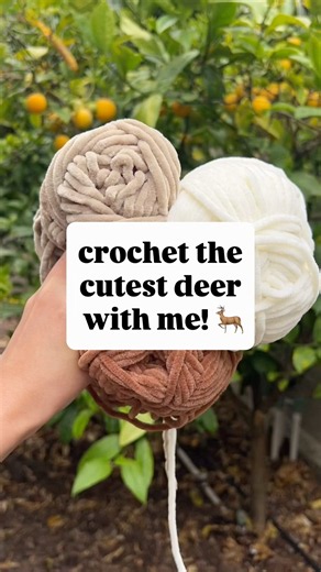 crochet the cutest deer with me! 🦌 what do you think? #crochet #amigurumi #crochettutorial
