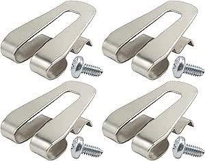 4 Pack 633586002 Belt Hooks with Screw fits Ryobi and Ridgid 18 Volt Tools 304 Stainless Steel Tool Drill Belt Clip Hook