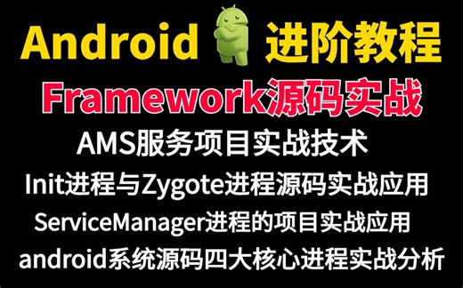 Android 进阶教程—Framework源码实战（AMS服务项目实战技术\Init进程与Zygote进程源码实战应用\ServiceManager进程实战）