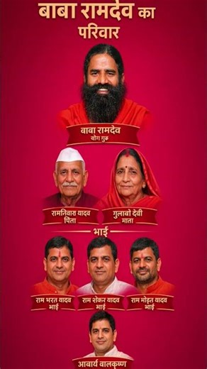 बाबा रामदेव का परिवार 🧑‍🧒‍🧒⁉️ Family of Baba Ramdev #family #ramdev #upsc