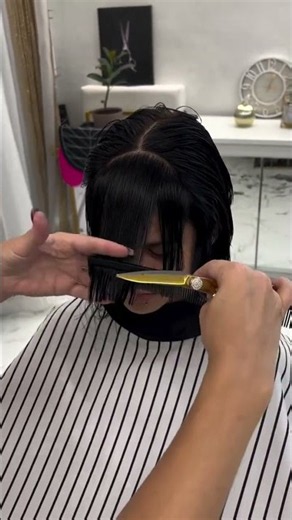 Front Bangs haircut for Women ❤️ #girlbarber #haircut #frontbangs #shorthair # #banghair #bangstyle