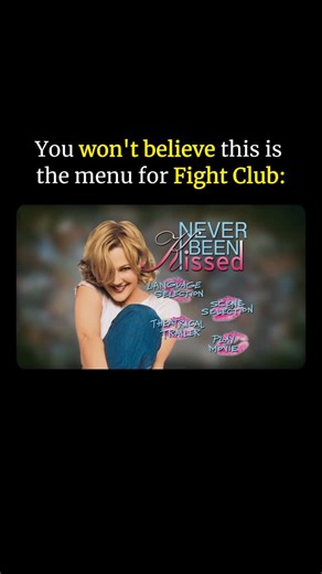 CinemaHow™ on Instagram: "the fight club DVD menu trick might be the sneakiest thing a studio ever did 🎬🤫 when you loaded the old disc, it didn’t even show fight club. it hit you with a full fake menu for never been kissed like you bought the wrong film. no warning. no hint. just pure mischief. it was made to mess with you before the story even started and it fit the film so well because fight club is all about throwing you off balance and making you question what’s real. fight club (1999) was