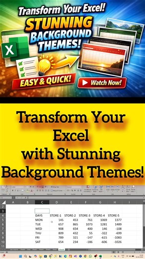 Transform Your Excel with Stunning Background Themes! | Excel Tips & Tricks" | How to Get DARK MODE