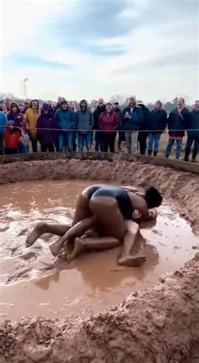 Battle In Mud! | Hilarious Outcome! #shorts #wrestling #win