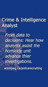 21K views · 31 reactions | From data to decisions: Hear how Crime & Intelligence assist the homicide unit advance their investigations. We’re hiring three Crime & Intelligence Analysts. Could you be one of them? Watch the full video on our YouTube channel or visit our Recruiting website. Winnipeg.ca/policerecruiting | Winnipeg Police Service | Facebook