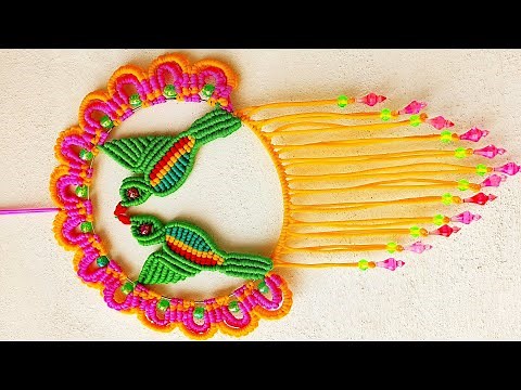 Macrame Beautiful 🦜 Parrot Couple Wall Hanging Tutorial !! Full Part Step By Step
