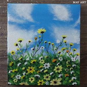 How to Draw Wildflowers / Acrylic Painting Techniques | MAY Art.