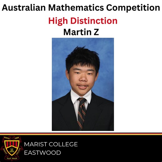The Mathematics Faculty is delighted to report some outstanding results in the recent Australian Mathematics Competition. 150 students across Year 7 to Year 11 sat fpr tje mpm ca;ci;atpr 75minutes test and 59.3% of participants earned a credit award or higher. This compares most favourably with our 2024 results where the percentage was 56.4%. Congratulations to Martin Z in Year 7 who earned a High Distinction and to the 21 others students who receieved a Distinction. Well done 👏 | Marist Colleg