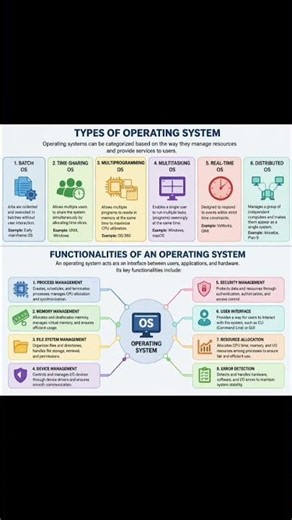 💻🚀💻🧑‍💻🔥Operating System Explained | Types of OS & Functions of Operating System with Easy Examples💻⚡