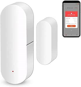 WiFi Door and Window Sensor: Wireless Contact Sensor with Free App Notification Alerts, Smart Door Sensor for Alarm System & Smart Home Automation, Compatible with Alexa Google Home(1Pack)