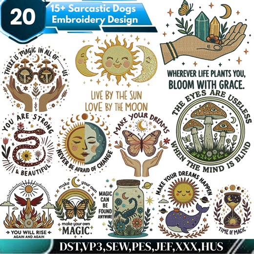 Magic Celestial Embroidery Design, Magic Embroidery, Witch on the Moon Embroidery, Celestial Embroidery, Machine Embroidery Design - Etsy