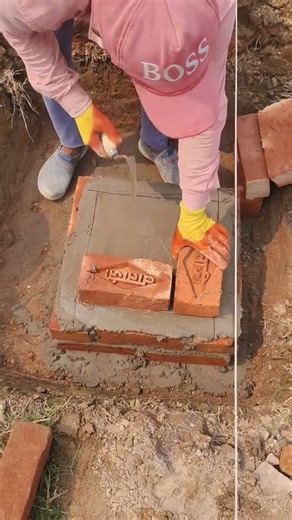 Brick pillar construction work #construction #wall #plasterdesign #design