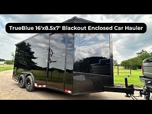 TrueBlue 16'x8.5'x7' Blackout Semi-Screwless Enclosed Car Hauler Trailer Overview