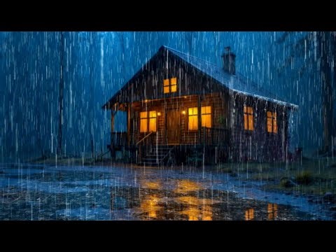 Fall Asleep Fast Tonight | Cozy Cabin in Heavy Rain 🌧️
