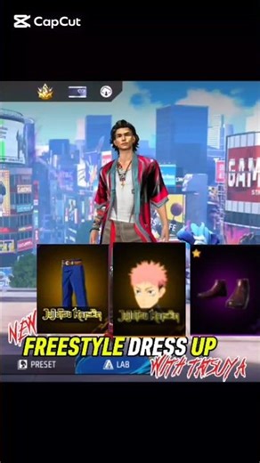 New freestyle dress up combination with tatsuya #freefire #shortsfeed #shorts