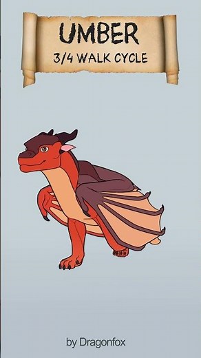 Umber 3/4 walk cycle "Wings of Fire" #animationmeme #wingsoffire #dragonfox