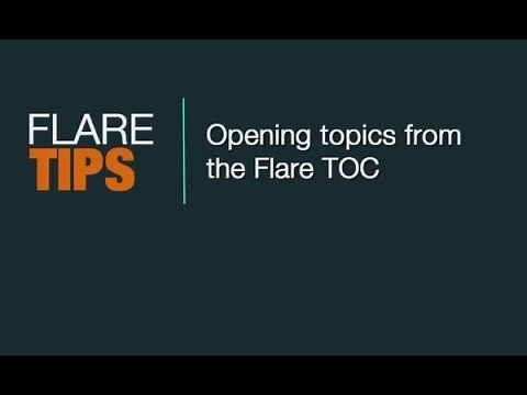 MadCap Flare Tips: Opening Topics from the TOC | writedegree.com