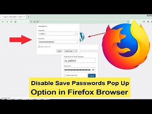 How to Disable Save Passwords Pop Up Option in Firefox Browser?