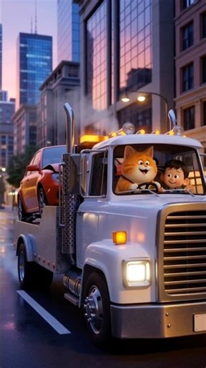 Cat’s New Tow Truck Save The Day 🚛❤️ Unexpected Hero😻 #shorts #funny #cat #cute #animals #comedy