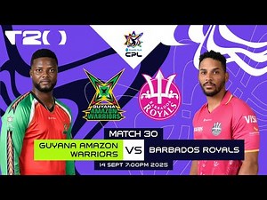 LIVE | Guyana Amazon Warriors vs Barbados Royals | CPL 2025