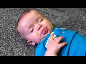 Baby blowing raspberries