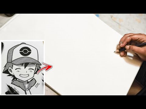 How To Draw Ash Ketchum, Ash Ketchum Drawing With Pencil Sketch, Step By Step